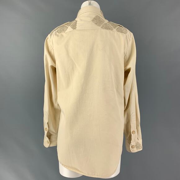 POLO by RALPH LAUREN Size M Beige Cotton Beaded Jacket - Picture 3 of 6